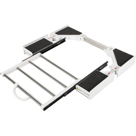 SWANEW Kit di impilamento universale regolabile 54-73 cm Bianco,telaio di collegamento colonna rimovibile Asciugatrice (1/5)