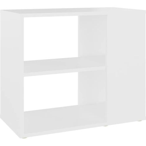 Mueble auxiliar práctico para almacenamiento 60 x 30 x 50 cm fabricado en aglomerado blanco 020047876 (1/4)