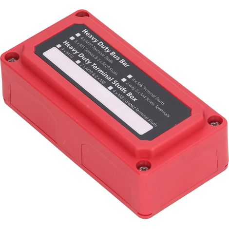 Boîte de distribution Bus Bar avec vis M10, bornes à studs, bloc de jonction 48V 300A rouge (1/5)
