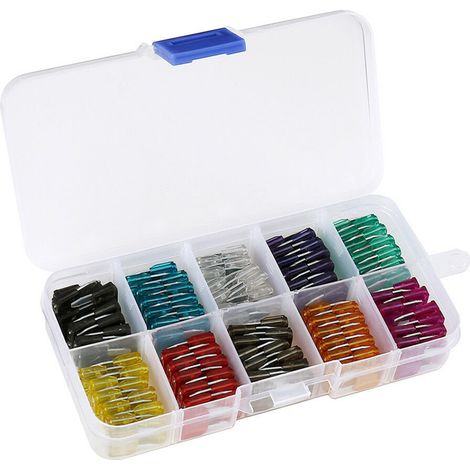 Lot de 120 mini fusibles à lame pour voiture, 2 à 35 A, assortiment de couleurs, sculptés, ampérage, pour voiture, camionnette, vélo, camion (1/5)