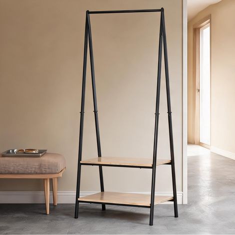 Porte-manteau noir en acier 64 x 425 x 149 cm (1/5)