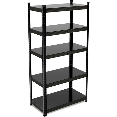 Estantería para carga pesada 5 niveles ajustables 75 x 30 x 180 cm de acero negro 130014285 (1/5)