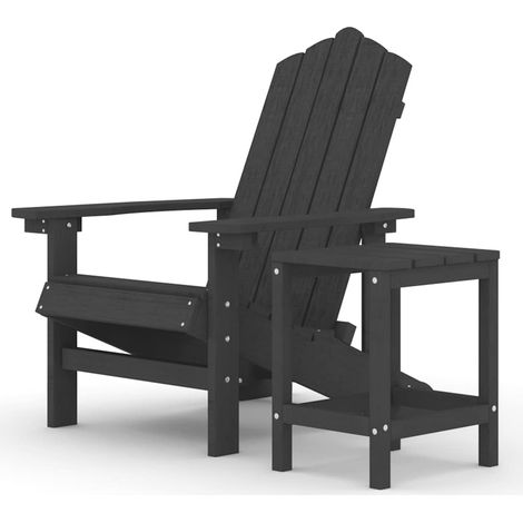 Maison Exclusive - Adirondack-Gartenstuhl mit Tisch HDPE Anthrazi (1/5)