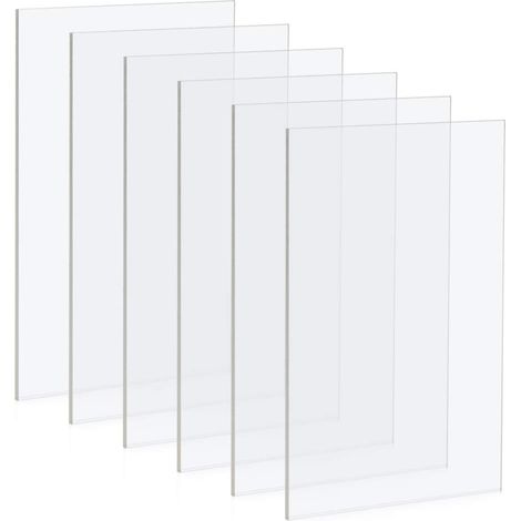 6Pcs Plaque Acrylique Transparente 5x7 Pouces Feuilles Acryliques Transparentes Feuilles Acryliques Claires Panneau Acrylique pour Remplacement de la Vitre du Cadre Photo, 2mm Épaisseur (1/5)