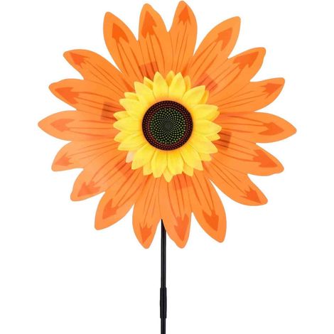 Moulin A Vent - Moulinet Cinétique en Forme de Tournesol - Décoration Extérieure pour Jardin, Cour, Patio ou Intérieur - 1 Pièce (1/2)