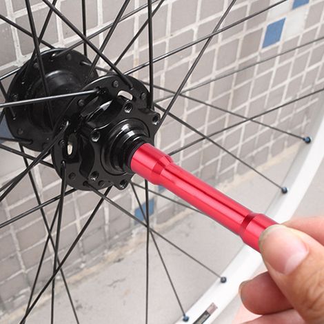 Adaptateur d'axe traversant 15mm pour roue avant 100mm, moyeu 9mm à blocage rapide (Rouge)