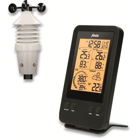 Alecto Professionelle Wetterstation mit Funksensor Schwarz (1/5)