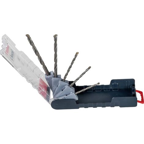 KWB PowerBox Set di Punte per Muratura 109140 - 5 Pezzi, Ø 4-5-6-8-10 mm, Acciaio per Utensili, Gambo Cilindrico (1/4)