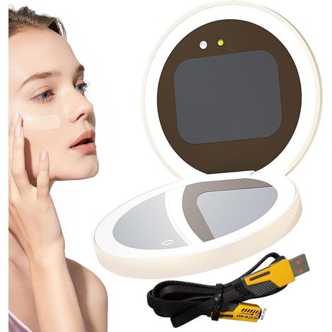 Miroir de voyage avec caméra UV , pare-soleil portable , accessoire test lumière LED , cosmétique id (1/5)