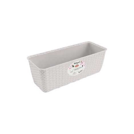 BALCONETTA NATURAL BIANCA CON RISERVA D'ACQUA- - cm. 50x18x16h - lt.9.2 - 3 pezzi STEFANPLAST