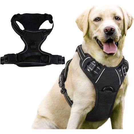 Arnés para perros, Arnés reflectante para perros, Extra resistente, Talla XL, Arnés ajustable para mascotas, Chaleco acolchado, Antideslizante (1/5)