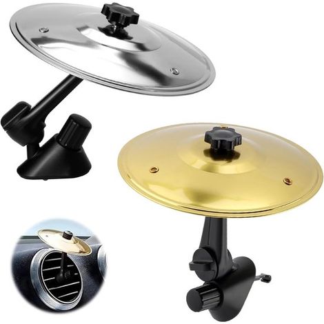 2 Stück Auto-Becken-Lüftungsschlitze,Mini-Metall-Crash-Becken für das Armaturenbrett,Geschenk in Gold und Silber