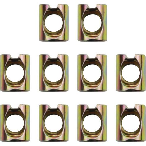 Set di dadi cilindrici M6 x 10 mm – 10 pezzi, filettatura metrica, dadi scanalati e tasselli trasversali per letti a castello, mobili e sedie
