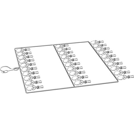 Égouttoir à chaussettes en acier inoxydable pour serviettes, couches lavables, soutiens-gorge, vêtements de bébé, sous-vêtements, bonnets et gants. 3 niveaux, 30 pinces. (1/5)