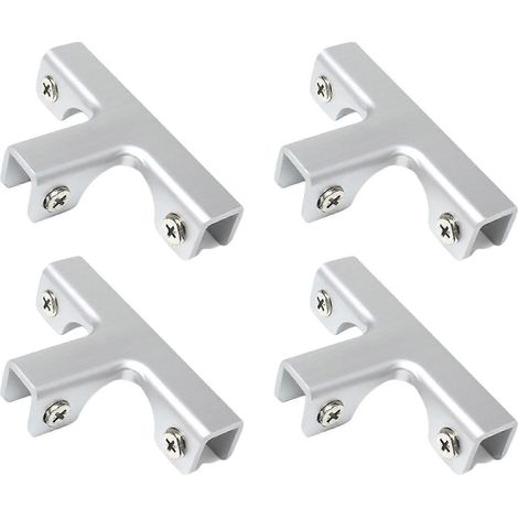Lot de 4 connecteurs en T réglables, fixations en aluminium, pinces à verre pour séparateurs de jardinières multifonctions, multicolores (1/4)