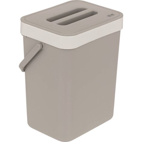 Bidone per il compost in plastica grigio 5l - 5five (1/5)