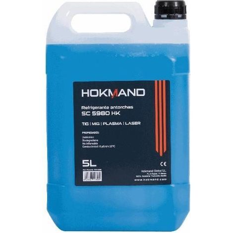 DUVER refrigerante liquido soldadura 5l , El líquido refrigerante para soldadura de 5L, de la marca Hokmand, es un producto esencial para mantener una temperatura óptima y segur