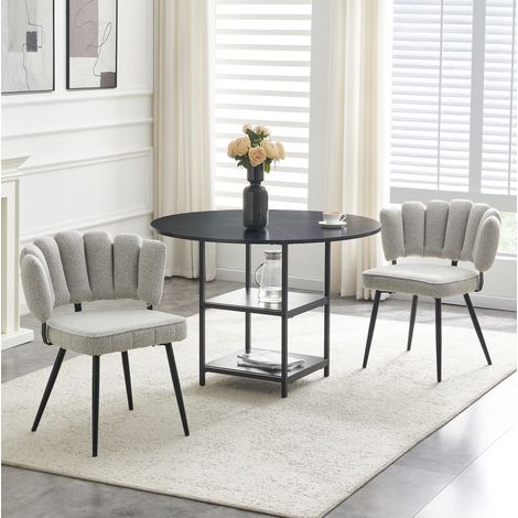 MEUBLIV Tavolo e 2 sedie 107 cm nero/grigio chiaro, doppio ripiano, senza materasso (1/5)