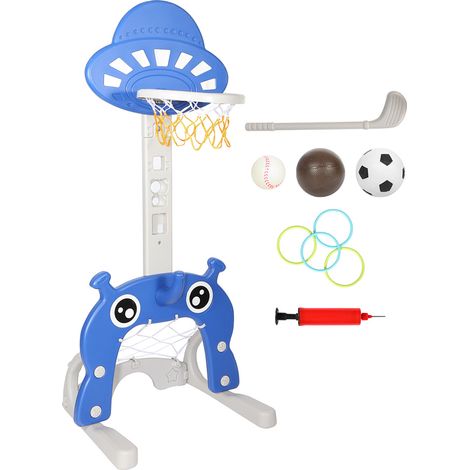 Randaco Kinder Basketballkorb Set - 4 in 1,Basketballkorb für Kinder,höhenverstellbarer,Fußballtor & Wurfspiel für Kleinkinder - Indoor & Outdoor Sportspielzeug für Jungen und Mädchen