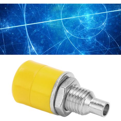 24.070 Prise banane de panneau 4 mm, bornier en cuivre pur nickelé, connecteur femelle, fiche métallique, accessoire de test, borne en cuivre moulée par injection, jaune. (1/5)