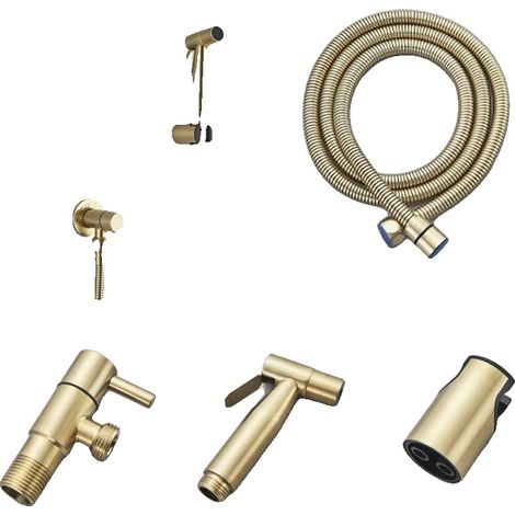Bidet-Sprayer, Wandmontage, Edelstahl, Gebürstetes Gold (1/2)