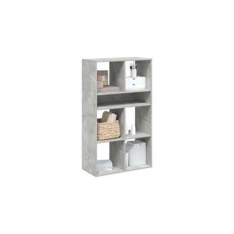 Bibliothèque gris béton 66x31x112 bois d'ingénierie (1/5)