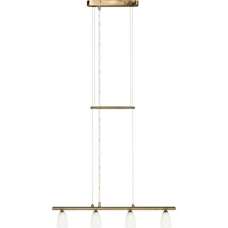 Suspension moderne dorée 4xG9 globes blancs Candellux