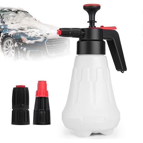 1 5L pompe mousse pulvérisateur 50oz voiture lavage mousse pulvérisateur avec 2 réglable Nozzles pour voiture lavage et (1/5)