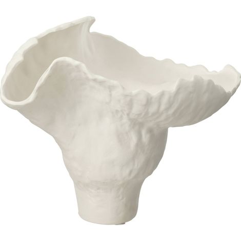 Vase corolla en céramique blanche au design organique élégant - Blanc mat céramique artisanale (1/3)