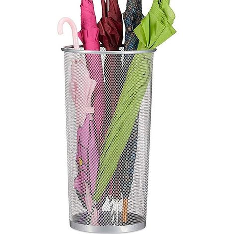 TRADE SHOP - Porta Ombrelli Fatigati Cestino Traforato In Metallo Per Casa E Ufficio 27x50 Cm - (1/4)