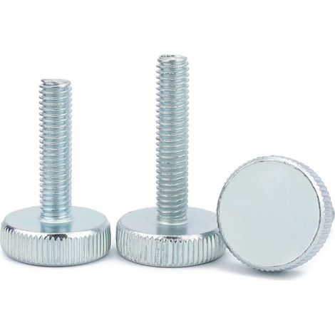 Vis Moletées en Acier au Carbone Zingué Vis à Tête Moletée Boulon Vis Outil de Réparation Accessoire, M3x20mm, 20 pcs (1/5)