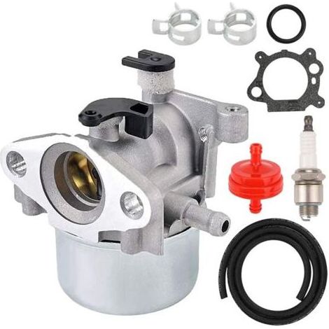 Kit de carburateur pour groupe électrogène tondeuse à gazon 4 temps Briggs & Stratton 799866 794304 796707 790845 799871, comprenant bougie d'allumage, joint et filtre à carburant. (1/5)