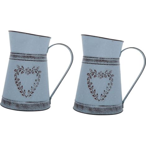 2pièces Vase Métal Forme De Bouilloire avec Motif Cœur pour Arrangement Floral Accessoire Décoratif Vintage pour Maison Mariage Et Jardin (1/5)