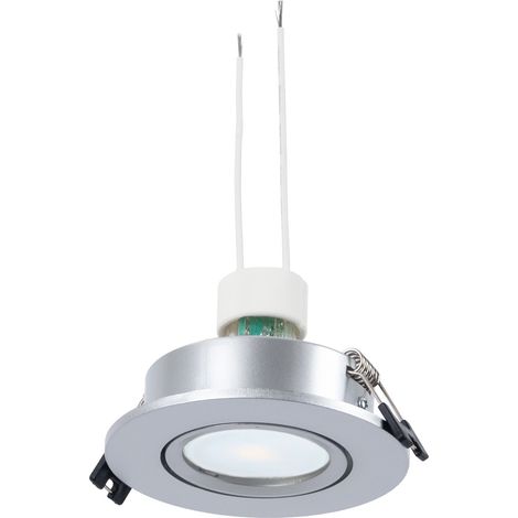 KIT Spot encastrable inclinable Ø90mm (argent) + Ampoule GU10 - Blanc Froid