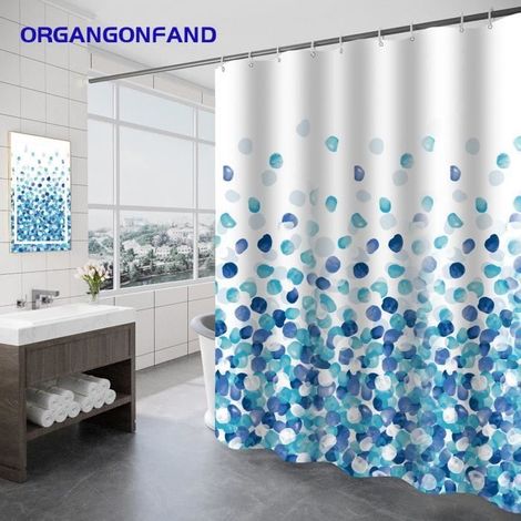 Rideau de douche - rideau de douche imperméable épaissi - rideau de douche en polyester-300 largeur 200 hauteur CM (1/4)