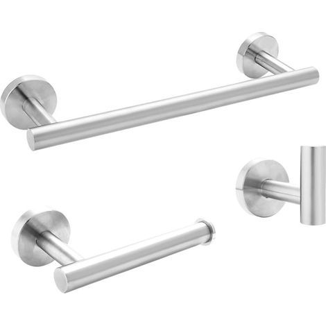 Toallero de 3 piezas, accesorios de baño, estante redondo (1/3)