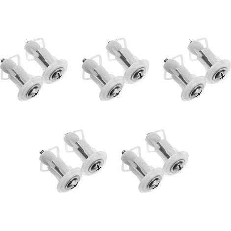 Kit de fixation pour abattant de WC (10 vis, écrous à sertir, fixation pour trous borgnes), charnières universelles. (1/5)