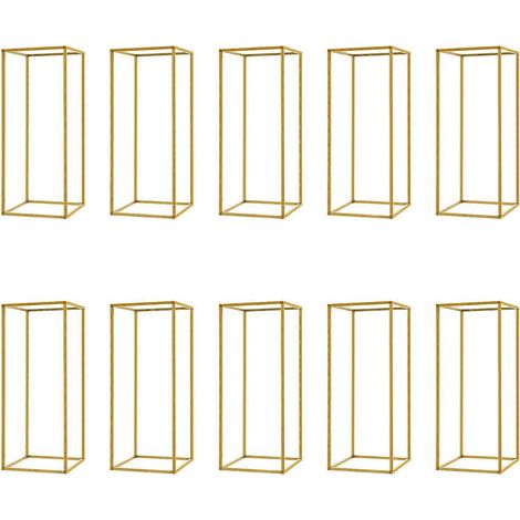 Lot de 10 supports à fleurs en métal doré de 60 cm pour centre de table de mariage (1/5)