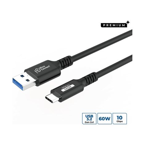 Cavo da USB A a C 3.2 Gen 2, 0,25 m, nero (1/4)