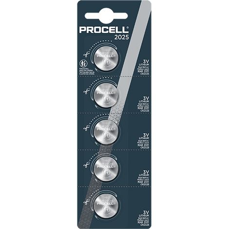 PROCELL Pile bouton CR 2025 3.0 V 5 pc(s) 165 lithium W413843 (1/2)