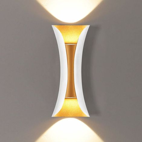 20W Creative Modern Wall Lamp LED Wall Lamp Wall Lamp Waterproof IP65 Aluminum LED Washer Indoor Outdoor White + Gold (1/5)