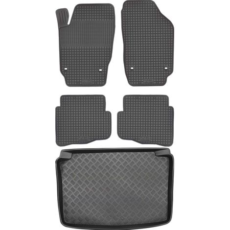 Set di tappetini in gomma per auto e tappetino per bagagliaio per Skoda Fabia I Hatchback dal 1999 al 2007. (1/5)