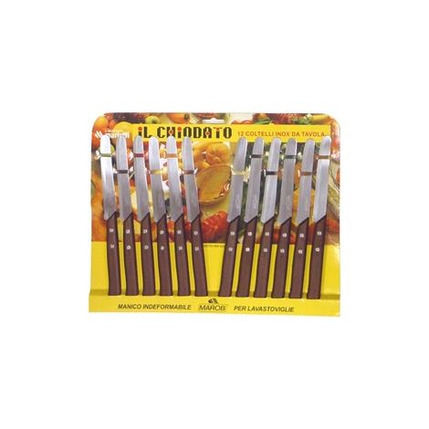 Coltelli tavola dentati marrone Marietti il Chiodato set 12 pz