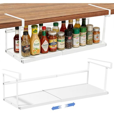 Panier suspendu réglable en métal, 38 à 70 cm, panier de rangement pour armoires de cuisine, garde-manger, armoires à chaussures et penderies, suspension en métal solide (1/5)