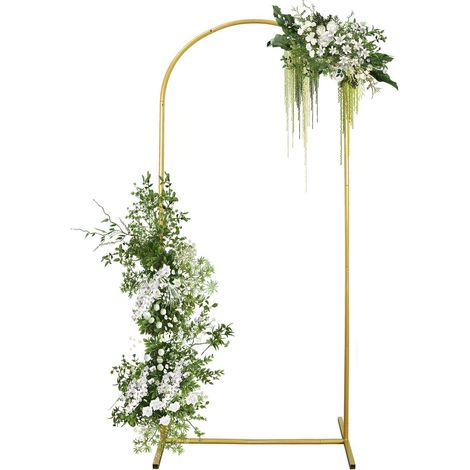Support de fond pour arche de mariage de 1,8 m pour fêtes, arches de mariage pour cérémonie, arche de ballons, décoration de fête d'anniversaire, cadre de porte doré (1/5)