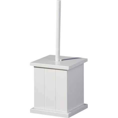 Premier Housewares Porta Scopino con Spazzola, Supporto in Legno Bianco (1/4)