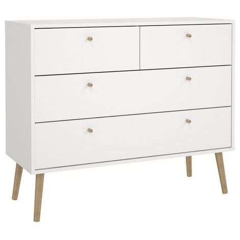 Tvilum 491244949 BODO Cassettiera 4 Cassetti Bianco Opaco (81x98x39 cm) colore Bianco