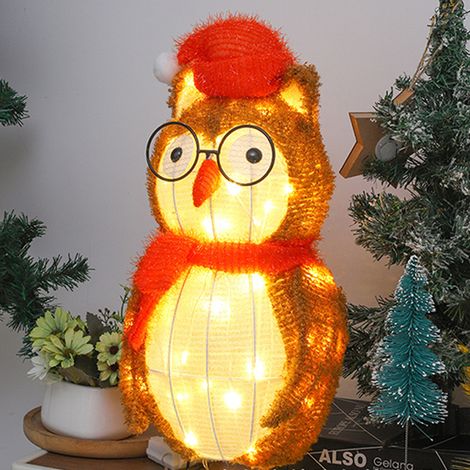 Lumière de décoration de Noël lumière extérieure de 52 cm, lumière LED, lumière de décoration de jardin, hibou, décoration de Noël, lumière de paysage (1/2)