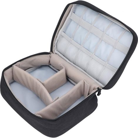 Canvas Coffee Machine Bag 25 x 19 x 10 cm with Adjustable Compartments, Zipper Closure, Dustproof for Car, Travel, Camping and Outdoor Use (1/5)