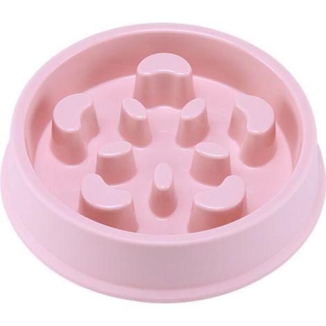 Alimentation lente pour chiens, bol pour chiens à alimentation lente, bol à alimentation lente pour chiens de petite taille moyenne et animal,bol chien antidérapant (rose) (1/4)